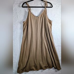 588-Womance Tan Sleeveless Dress